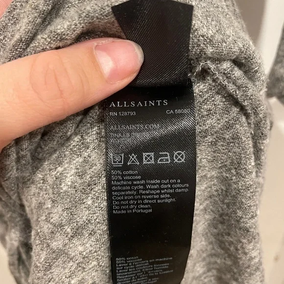 All saints Tina dress gray midi size medium - Picture 8 of 11